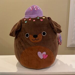 NWT 12” Rico the Chocolate Labrador / Lab  Dog Brownie Valentine Squishmallow
